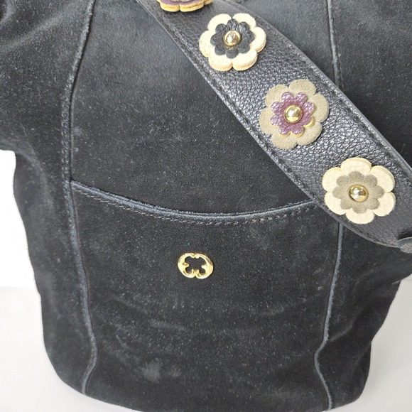Emma Fox Flower Black Suede Purse - Picture 10 of 10